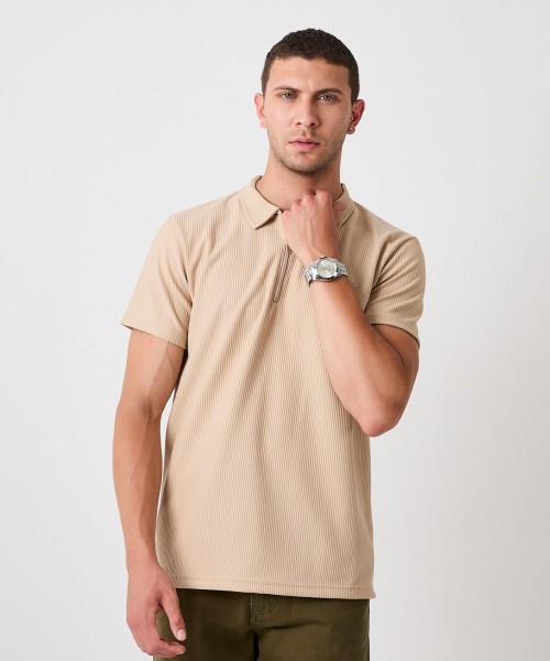 Krem Polo Yaka Tişört